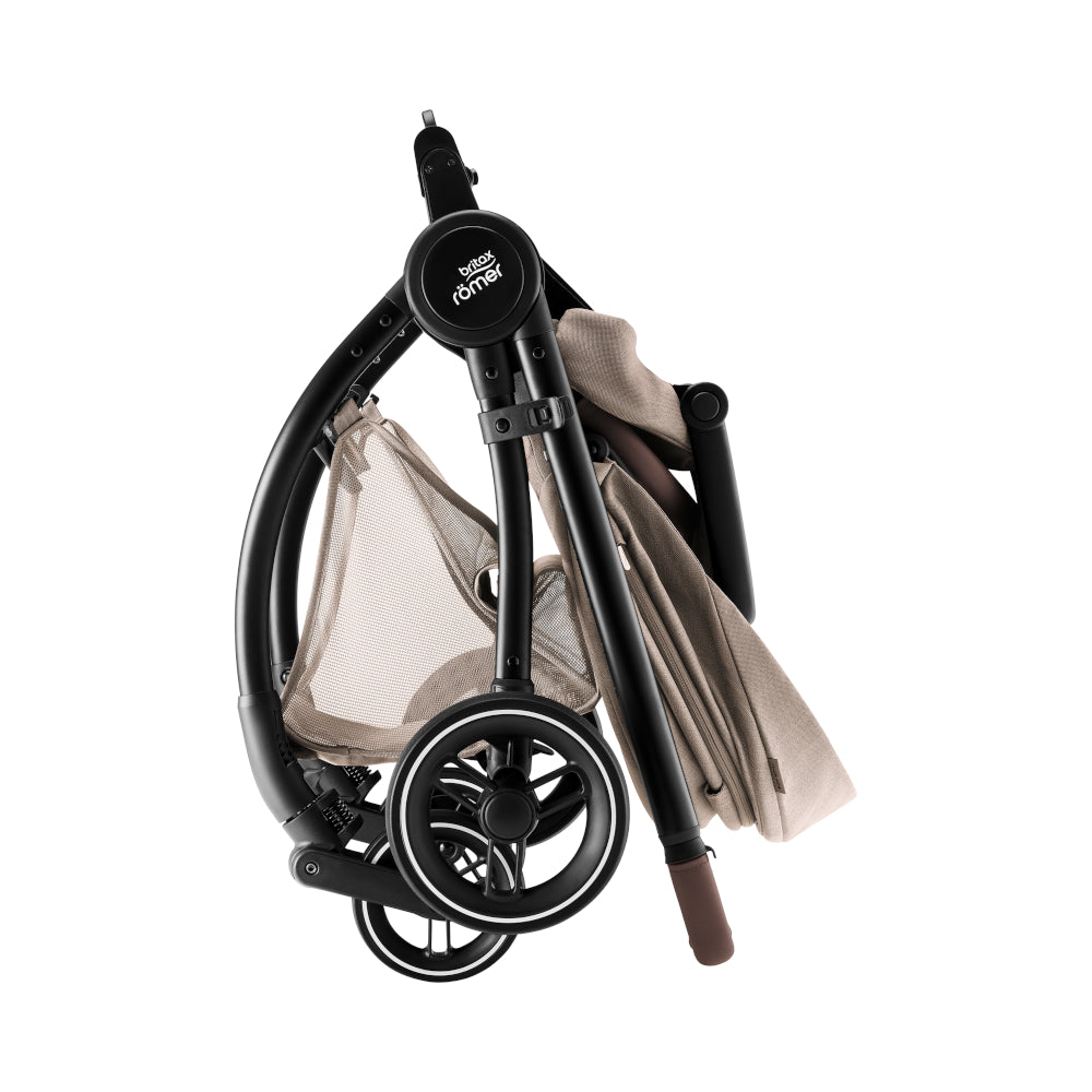 Britax Rio Travel System Stroller Folded with seat, Teak