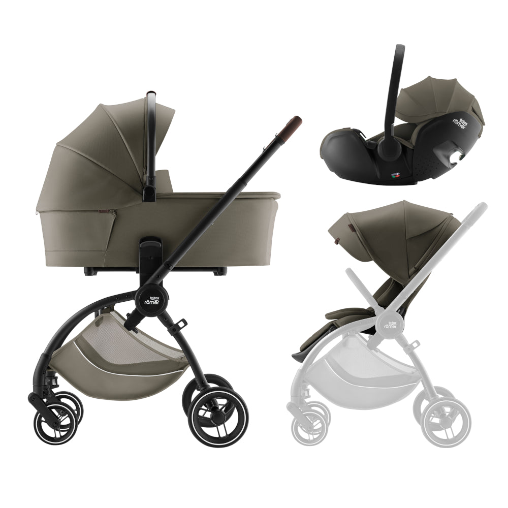 Britax-Römer RIO travel system bundle, pushchair, carrycot, car seat, Urban Olive